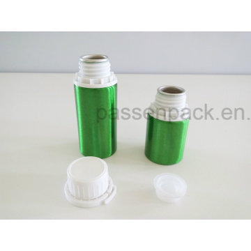 Grüne Metall Aluminium Flasche mit weißer Tamper Proof Cap